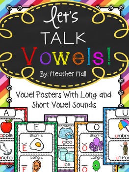 Preview of Let's Talk Vowels! {Vowel Posters With Long and Short Sounds}