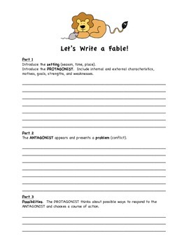Preview of Let's Write a Fable! (Student Template)