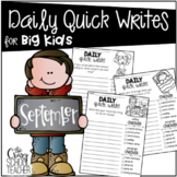 September Daily Quick Writing Prompts for BIG KIDS