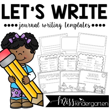 Preview of Kindergarten Writing Paper Journal Writing Monthly Templates