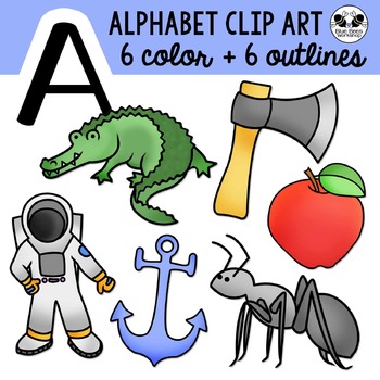Letter A Clip Art Alphabet / Beginning Sounds Freebie by Blue Bees Workshop