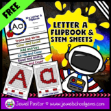 Letter A Alphabet Flip Book and STEM Mats | Interactive No