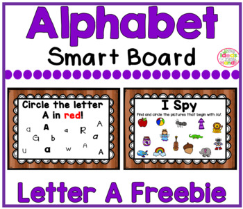 Preview of Letter A Alphabet Smart Board Activities Letters Sounds Freebie