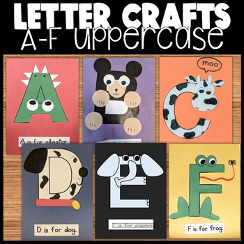 Preview of Letter A B C D E F Printable Craft Templates | A-F Alphabet Letter Crafts