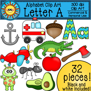 Letter A Clip Art - Beginning Sounds by Deeder Do Designs | TpT