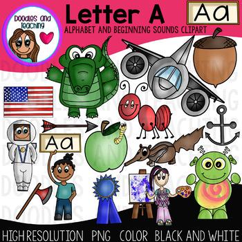 Letter A Clipart [Alphabet Clipart] by Doodles and Teaching | TpT