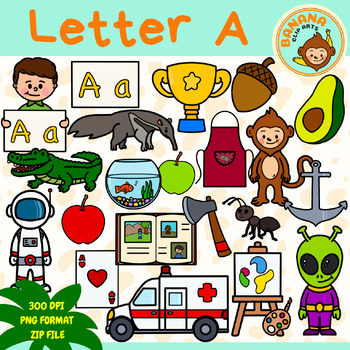 Letter A Clipart {Letter A Alphabet Clip Art} by Banana Clip Arts