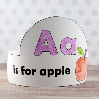 Letter A Craft - A Is For Apple Headband - Crown - Paper Hat - Coloring ...