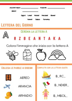 Preview of Letter A Italian