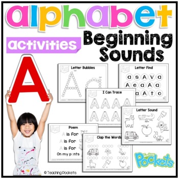 Preview of Beginning Sound Letter of the Week Activity Pack for Letter A | Pre-K to K
