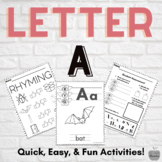 Letter A: Literacy Intervention Activity (Sound Sensible S
