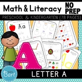 Letter A Math & Literacy Alphabet Activities NO PREP {Colo