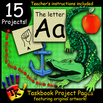Preview of Letter A TK Taskbook Interactive Notebook Workbook Alphabet Recognition Phonics
