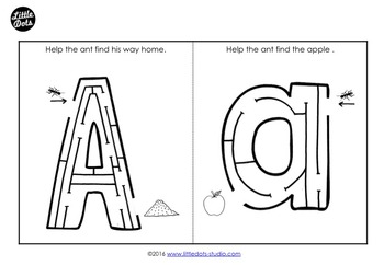 Letter A Activities and Worksheets by Little Dots | TpT