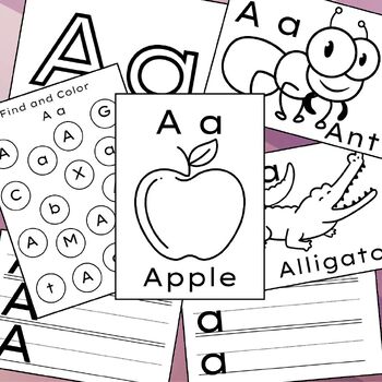 Preview of Letter A Worksheets, Alphabet, Letters, Coloring Pagers, Preschool, Worksheet, T