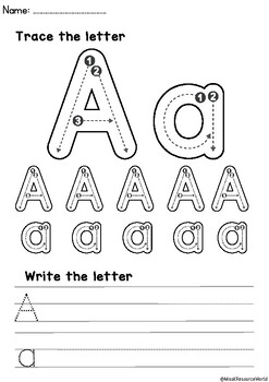 Letter A Worksheets.FREEBIE by Miss K Resource World | TPT