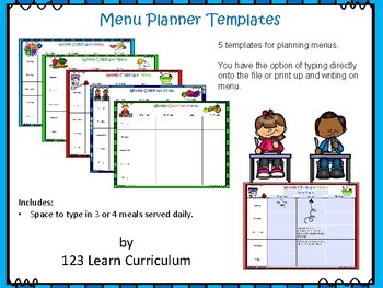 Preview of Childcare Menu Planner