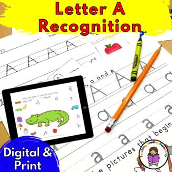 Preview of Letter A Worksheets for Letter Sound Recognition | Print and Digital Bundle