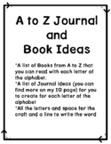Letter A-Z Journal and Book Ideas