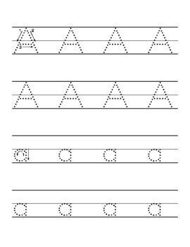 Letter Alphabet A-Z Tracing Worksheets - Upper and Lower Case Letter