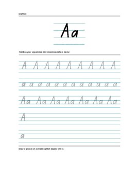 Letter A-Z tracing pages (upper and lower case) by Laura Valentino