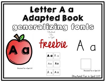 Preview of Letter A a Adapted Book for Preschool, Pre-K and Special Needs