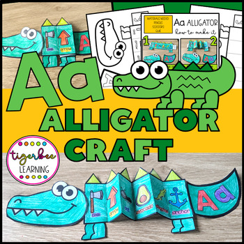 Preview of Letter A alligator phonics craft activity