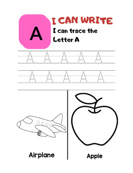 Preview of Letter A trace and color