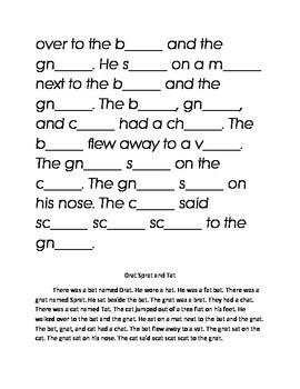 letters at fill in the blank kindergarten story printable rhyming