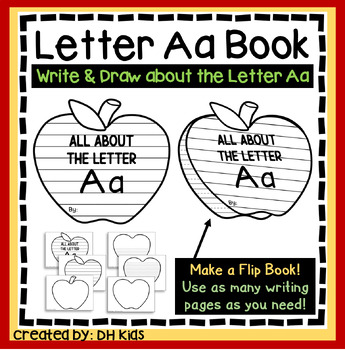 Preview of Letter Aa Flip Book - Fall Writing Project, Creative Writing Apple Craftivity