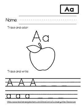 Letter A Worksheets by Conrad's Kindergarten Resources | TpT