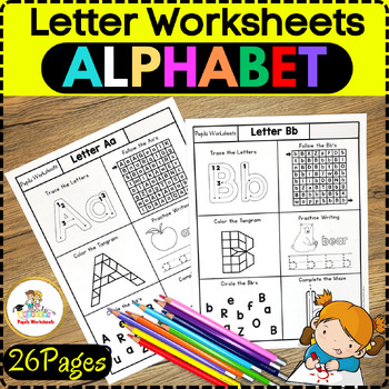 Letter Alphabet Printable Worksheets - Letter Tracing, coloring ...