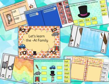 Preview of At Word Family Games Small Sample for Google Slides