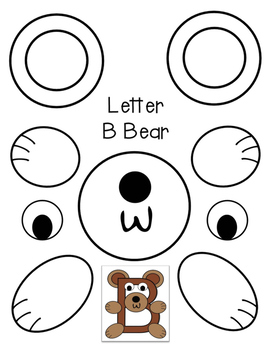 Letter B Bear Cut-out by Terry's Touch | Teachers Pay Teachers