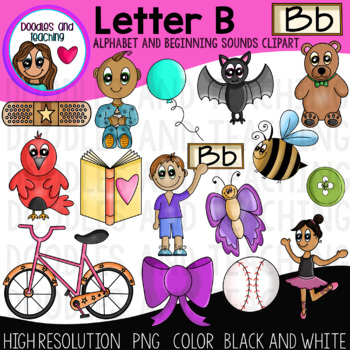 Letter B Clipart [Alphabet Clipart] by Doodles and Teaching | TpT