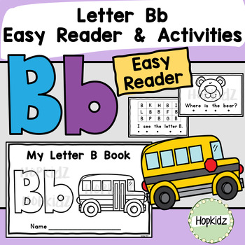 Preview of Letter B b Easy Reader booklet, FREE ABC Booklet & activities, Letter B, prints