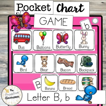 Preview of Letter B, b Pocket Chart Game | Letter Identification | Preschool | Kindergarten