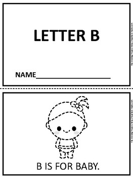 Preview of Letter B tracing and coloring emergent reader for pre-K, K, homeschool. Spec.Ed