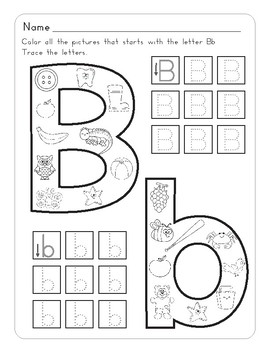 Letter Bb Letter of the Week Activity Worksheets by MaQ Tono