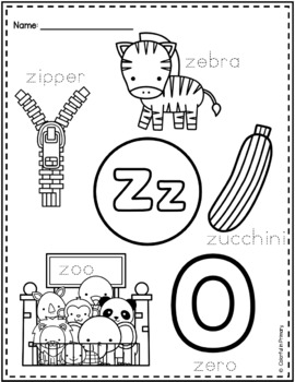 Letter / Beginning Sound Coloring Pages by Colorful In Primary | TPT