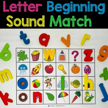 Preview of Letter Beginning Sounds Match and Alphabet Tracing - Cover it | FREE