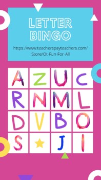 Letter Bingo by OT fun for all | TPT