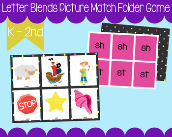 Preview of Letter Blend Picture Match Reading Game Digraph Kindergarten 1st 2nd Grade