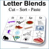 Letter Blends (Digraphs) Cut Sort & Paste Reading (Sk, Sm,