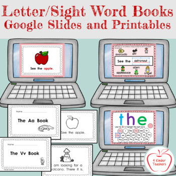 Preview of Letter / Sight Word Books Google Slides and Printables