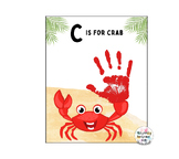 Letter C Handprint Art Craft Printable Template / Alphabet