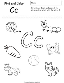 Letter C Packet | Alphabet Worksheets | Preschool and Kindergarten