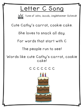 Letter C Poetry Kindergarten & First Grade by Wishful Learning by
