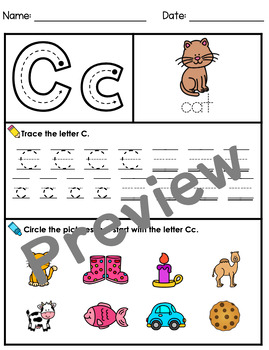 Letter C Worksheets! by Kindergarten Swag | TPT