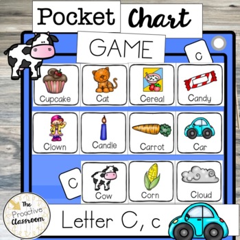 Preview of Letter C, c Pocket Chart Game | Letter Identification | Preschool | Kindergarten